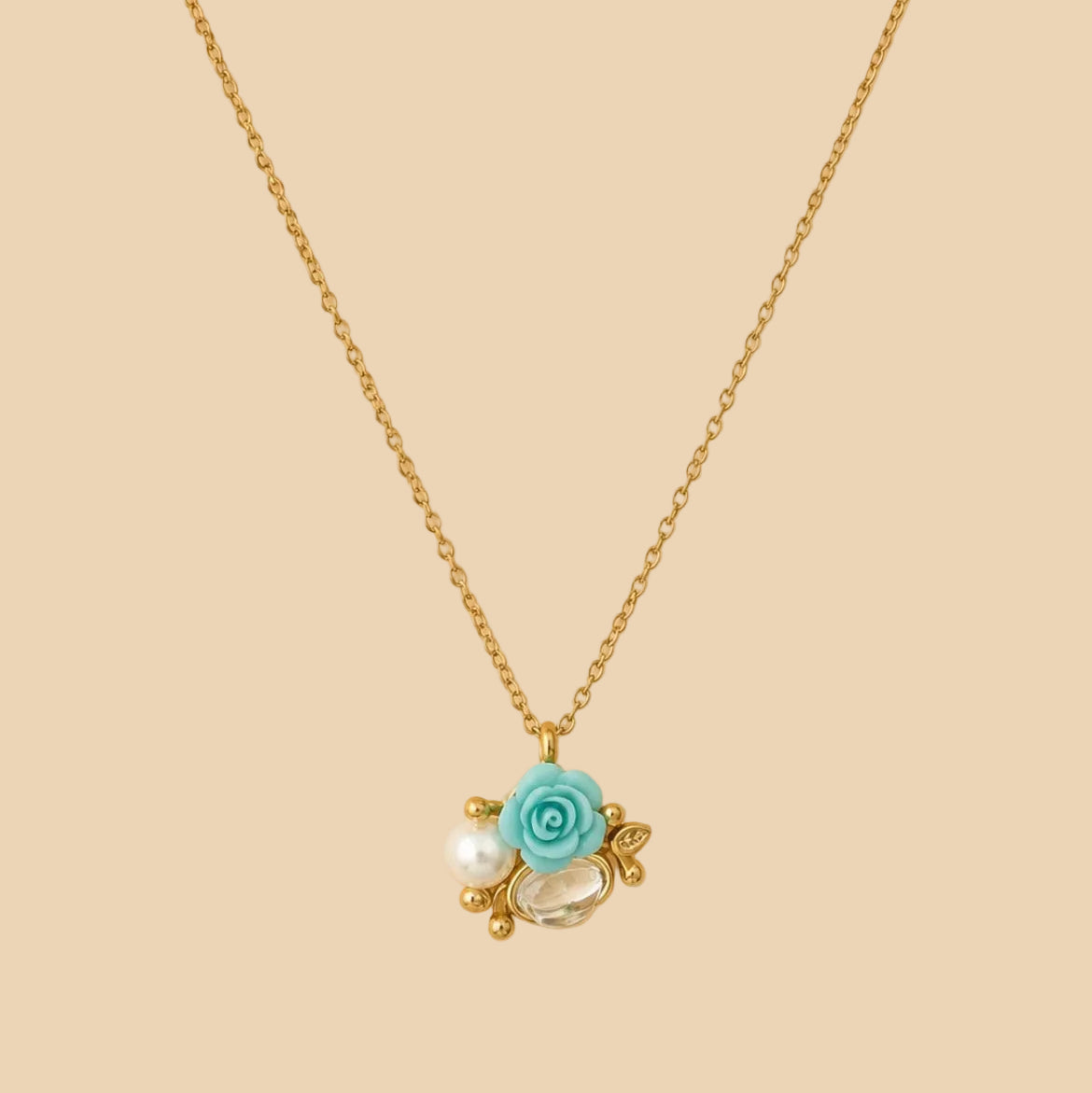 Colar rosa azul
